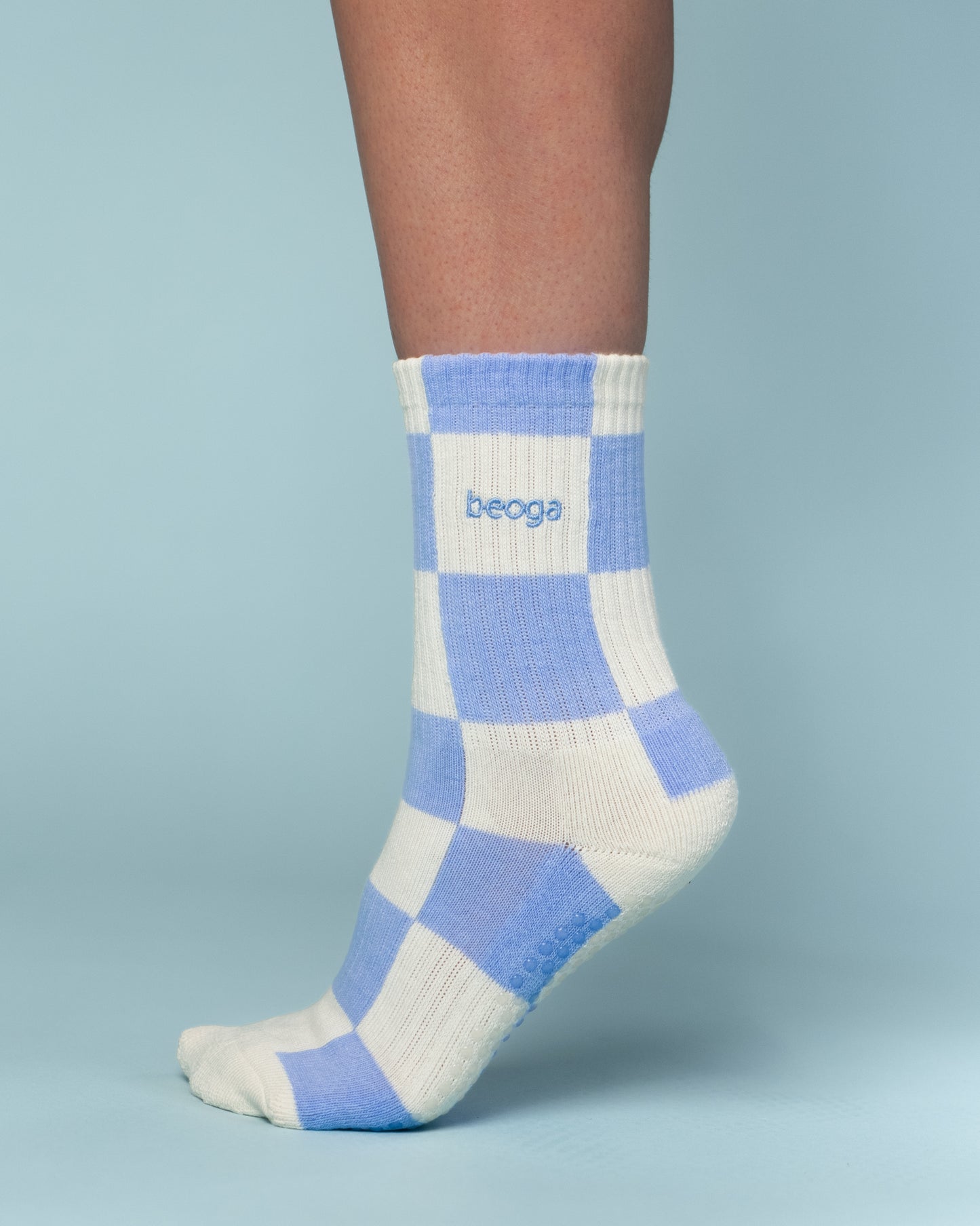 Blue and Cream Grip Socks