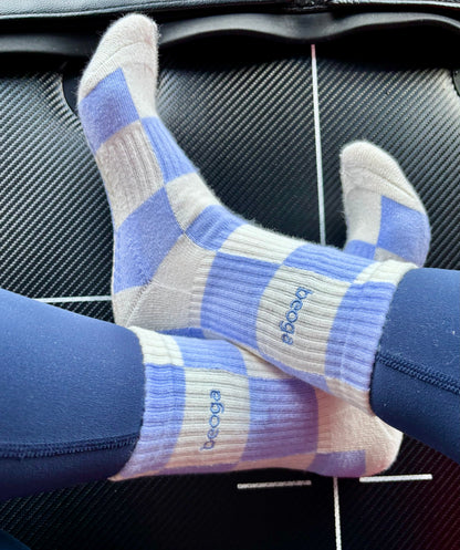 Blue and Cream Grip Socks
