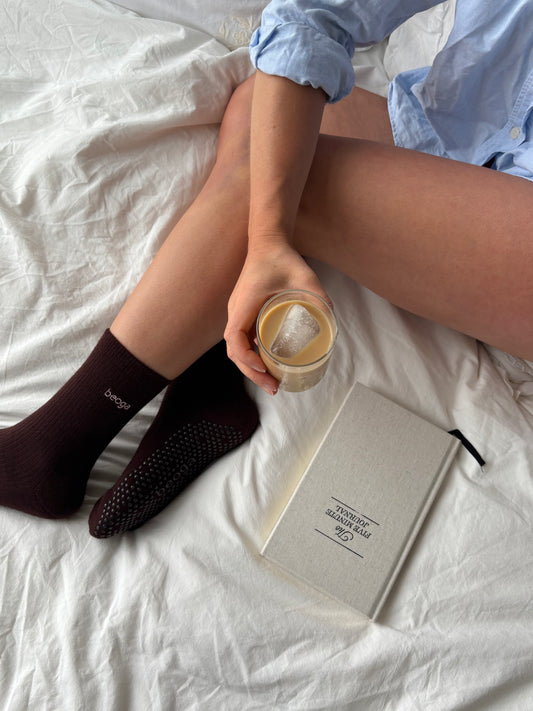 Chocolate Brown Grip Socks